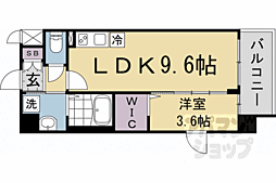 京都市営烏丸線 十条駅 徒歩4分の賃貸マンション 5階1LDKの間取り