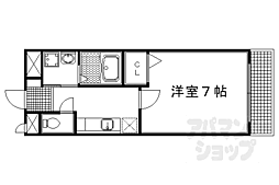 京都市営烏丸線 鞍馬口駅 徒歩13分の賃貸マンション 1階1Kの間取り
