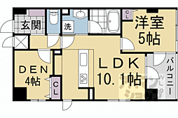 京都地下鉄東西線 二条城前駅 徒歩11分の賃貸マンション 3階1SLDKの間取り