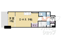 JR東海道・山陽本線 京都駅 徒歩15分の賃貸マンション 2階1DKの間取り