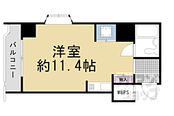 エクレーヌ御池 ワンルームの間取図画像