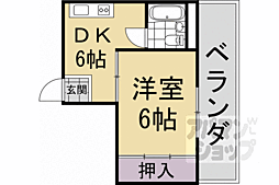 JR山陰本線 丹波口駅 徒歩7分の賃貸マンション 4階1DKの間取り