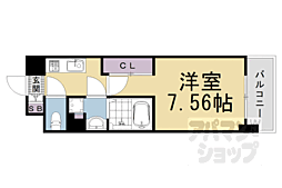 JR東海道・山陽本線 西大路駅 徒歩13分の賃貸マンション 5階ワンルームの間取り