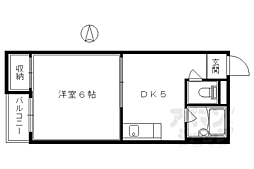 阪急京都本線 大宮駅 徒歩9分の賃貸マンション 1階1DKの間取り