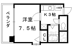 Ｍｏｒｅ五条 2階1Kの間取り