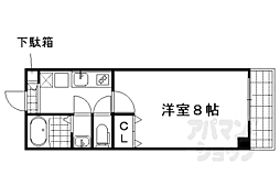 京都市営烏丸線 今出川駅 徒歩24分の賃貸マンション 5階1Kの間取り