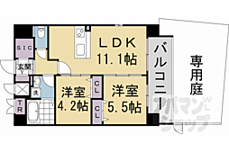 京都市上京区西上善寺町マンション 2LDKの間取図画像