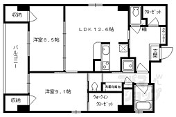 Ｓ−ＦＯＲＴ知恩院前 7階2LDKの間取り