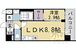 京都市南区東九条南石田町マンション 1LDKの間取図画像