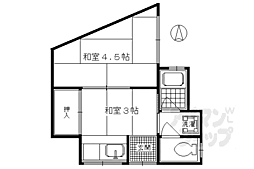 コーポ白川 201 2階2Kの間取り