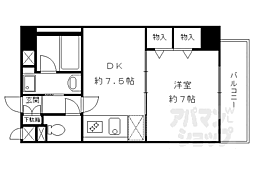 ライオンズマンション四条西洞院 1DKの間取図画像