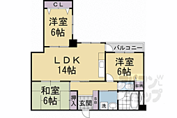 河原町トウキュウビル 3LDKの間取図画像