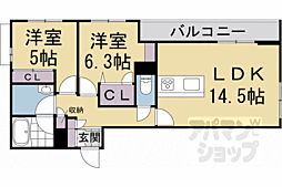 シャーメゾン三条東山 2階/203