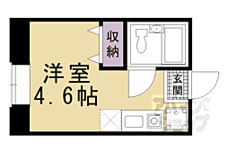 セラヴィ清水五条 ワンルームの間取図画像