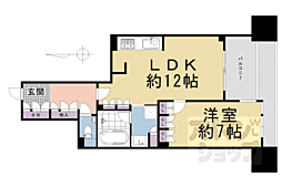 プレティナージュ御池東洞院 1LDKの間取図画像