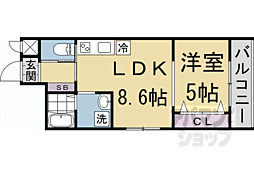 LeiUmekoji 1LDKの間取図画像