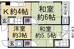 等持院マンション 2Kの間取図画像