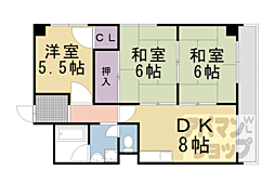 向陽グランドハイツ 3DKの間取図画像