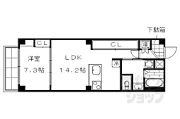 モア・河原町2 1LDKの間取図画像