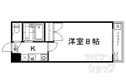 サンヴェール七條 1Kの間取図画像