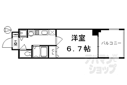 アスヴェル京都御所前2 1Kの間取図画像