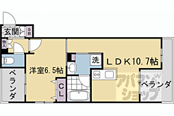 ヴィラ聖護院 1LDKの間取図画像