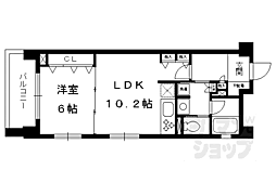 リーガル東本願寺前 1LDKの間取図画像