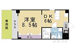 押小路・フラット 1DKの間取図画像