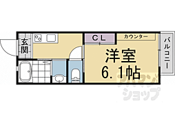 錦林ハウス 1Kの間取図画像