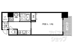 ジョイシティ二条城前 1Kの間取図画像