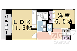 イーグルコート四条烏丸WEST 1LDKの間取図画像