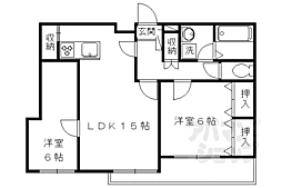 大央ビル2 2LDKの間取図画像