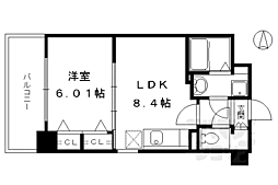 プラネシア星の子京都駅前西 1LDKの間取図画像