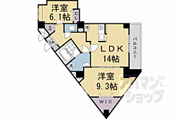 エスタプレイス 2LDKの間取図画像