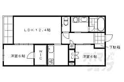 グランレ・ジェイド京都河原町 2LDKの間取図画像