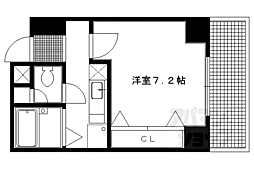 ラビーム河原町 1Kの間取図画像