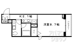 シャーメゾンろくはら 1Kの間取図画像