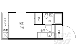 吉田マンション ワンルームの間取図画像