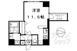 ルーエ五条堀川 ワンルームの間取図画像