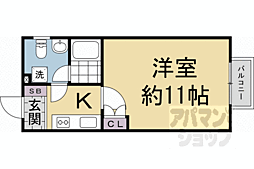 リバティー河原町今出川 1Kの間取図画像