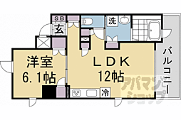 RIVIEREGAUCHE寺町二条 1LDKの間取図画像
