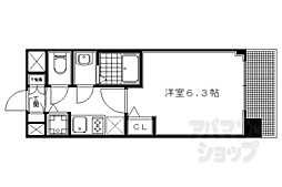 プレサンス京都五条天使突抜 1Kの間取図画像