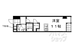 グランスイート鴨川 1Kの間取図画像