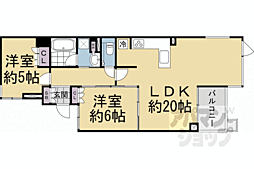 プラウド京都東洞院 2LDKの間取図画像