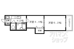 アビタ御所南 2Kの間取図画像
