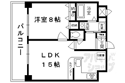 リーガル京都河原町五条 1LDKの間取図画像