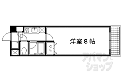 サンシティ烏丸高辻 1Kの間取図画像