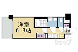 ザガーネットミレニアム京都九条烏丸 1Kの間取図画像