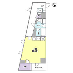 ＴＫフラッツ渋谷 10階ワンルームの間取り