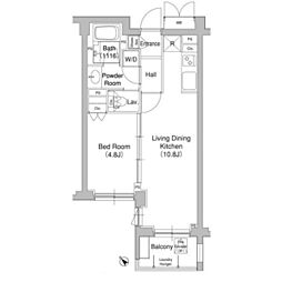 コンフォリア原宿 4階1LDKの間取り